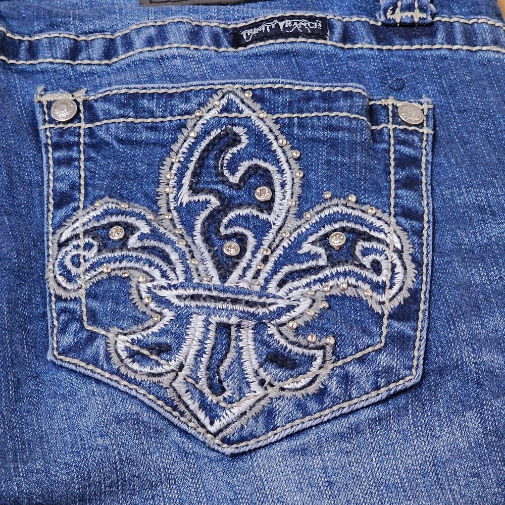 Trinity Ranch Jeans Womens 9 Blue Bootcut Embroidered Rhinestone Studded - Picture 11 of 16